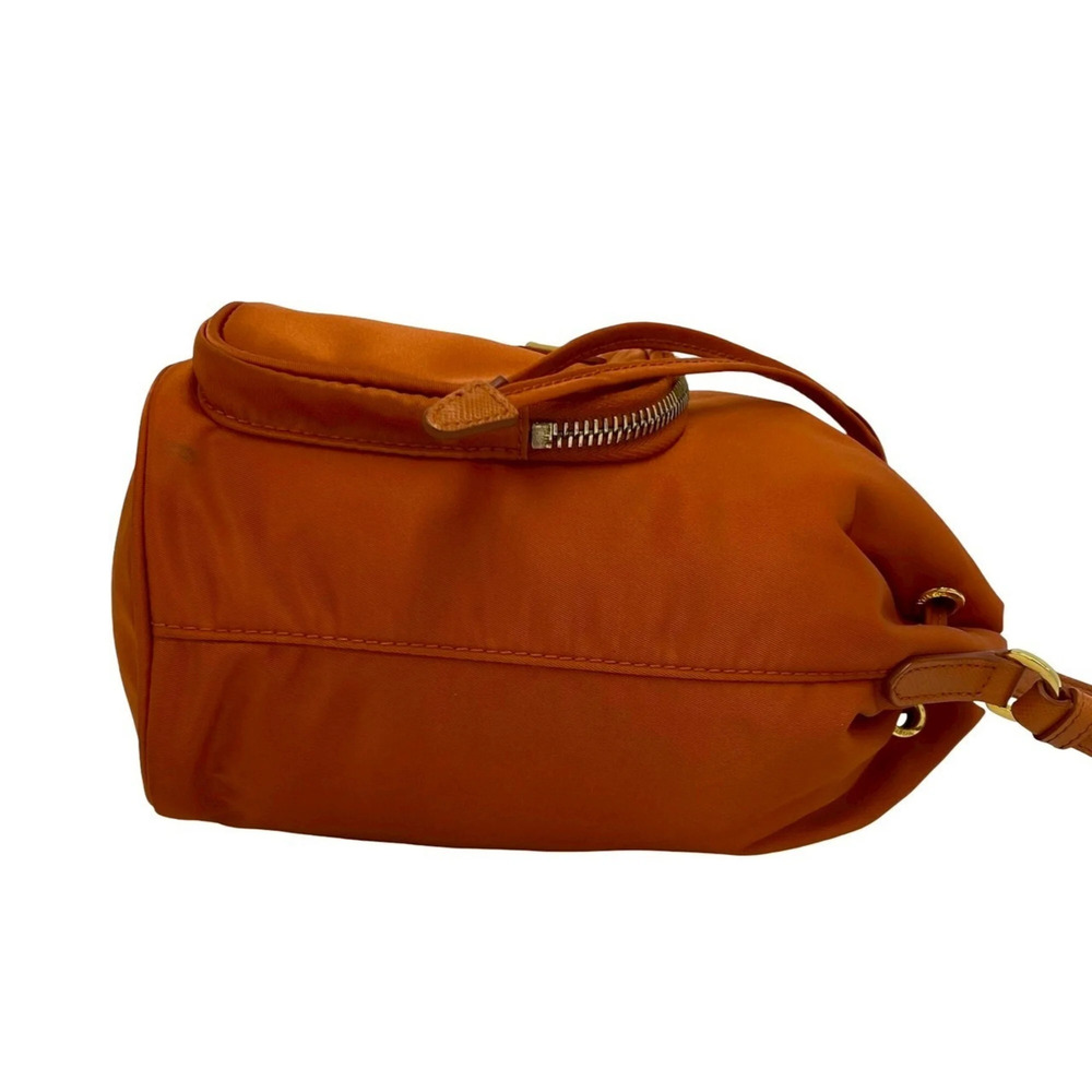 PRADA Orange Leather Saffiano Shoulder Bag - Picture 6 of 10